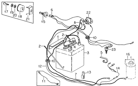 Electric Starting-Sn 73928 And Below Diagram and Parts List for 382 383-0350028U-0350029U-0350032U-0350033U-0350036U-0350037U-132100-132399-132383100-133100-133399-133383100-134100-134399-134383100 Cub Cadet Lawn Tractor